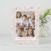 エクリュのウィンター ベリー クリスマス ホリデー フラット カード (スタンド正面)