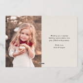 エクリュ | クリスマス応援2枚の写真金ゴールド 箔シーズンカード (裏面)