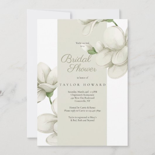 エクリュ フローラル シャワー 招待状 (正面)