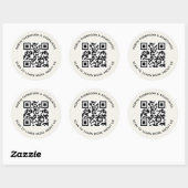 エクリュ QR コード ステッカー カスタム ビジネス ネーム ラウンド (シート)