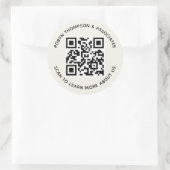 エクリュ QR コード ステッカー カスタム ビジネス ネーム ラウンド (バッグ)
