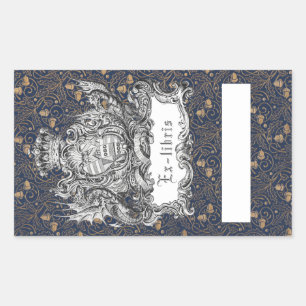 エクリリスドラゴン蔵書票 長方形シール