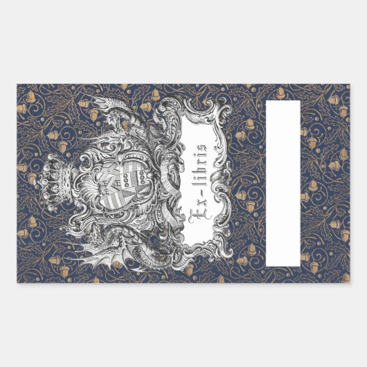 エクリリスドラゴン蔵書票 長方形シール (正面)