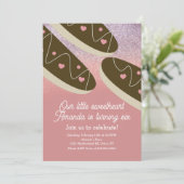 エクレア ドーナツ 偽のグリッター バレンタインデー   招待状 (スタンド正面)