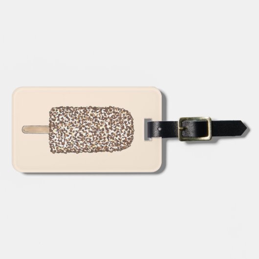 エクレイアイスクリームポスポップ・アートのシクルパーソナライズされたグルメ ラゲッジタグ (正面横)