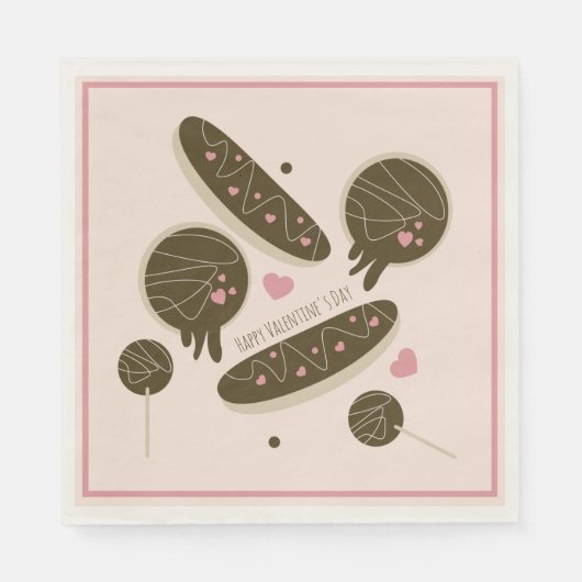 エクレイドヌッツケーキポップバレンタインデーパーティー スタンダードランチョンナプキン (正面)