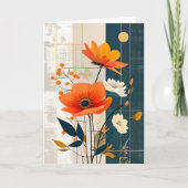 エクレクティックなモダンアートの花の母の日 シーズンカード (正面)