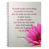 エクレシアテス3:11彼の時代のすべてが美しい ノートブック (正面)