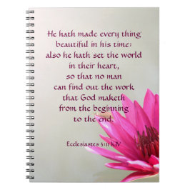 エクレシアテス3:11彼の時代のすべてが美しい ノートブック