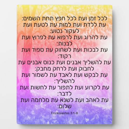 エクレシアテス3:1-8 フォトプラーク (正面)