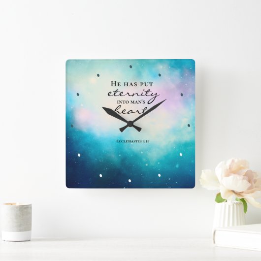 エクレシエス3 11彼は人のハートに永遠を スクエア壁時計 (ホーム)