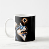 エク太陽のリップ・グラスを着たArt Eclipseハスキー犬 コーヒーマグカップ (左)