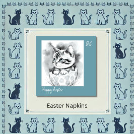 エグお洒落シェルにフローラのイースターキットン スタンダードカクテルナプキン