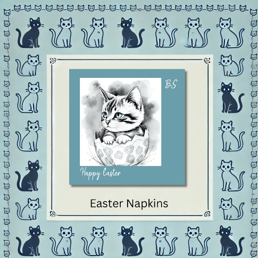 エグお洒落シェルにフローラのイースターキットン スタンダードカクテルナプキン