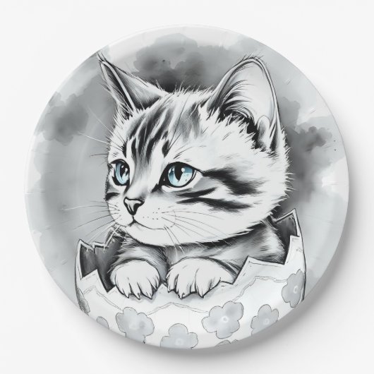 エグお洒落シェルにフローラのイースターキットン ペーパープレート (正面)