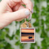 エグゲモギン·リーチ·イン·リトルの日の出時の小舟 キーホルダー (手)