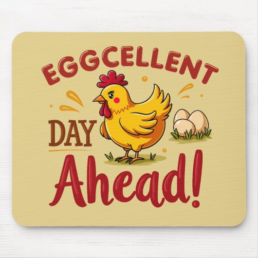 エグセルントデイアヘッドおもしろいチキンファーム マウスパッド (正面)