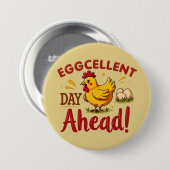 エグセルントデイアヘッドおもしろいチキンファーム 缶バッジ (正面&裏面)