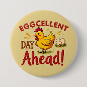 エグセルントデイアヘッドおもしろいチキンファーム 缶バッジ (正面)