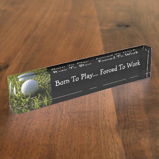 エグゼクおもしろいティブオフィスゴルフテーマ デスクネームプレート (側面)