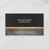 エグゼクお洒落ティブレザー石板金ゴールドトリム 名刺 (裏面)