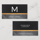 エグゼクお洒落ティブレザー石板金ゴールドトリム 名刺 (正面/裏面)