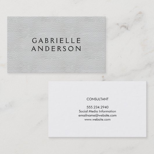 エグゼクエレガントティブグレーレザー 名刺 (正面/裏面)