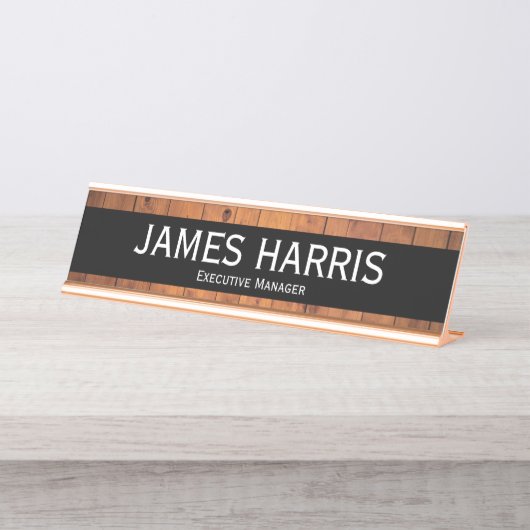 エグゼクエレガントティブマネージャーWood Look デスクネームプレート (正面)