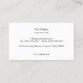 エグゼクカッコいいティブシェフナイフロゴ黒花崗岩 名刺 (裏面)