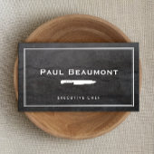 エグゼクカッコいいティブシェフナイフロゴ黒花崗岩 名刺