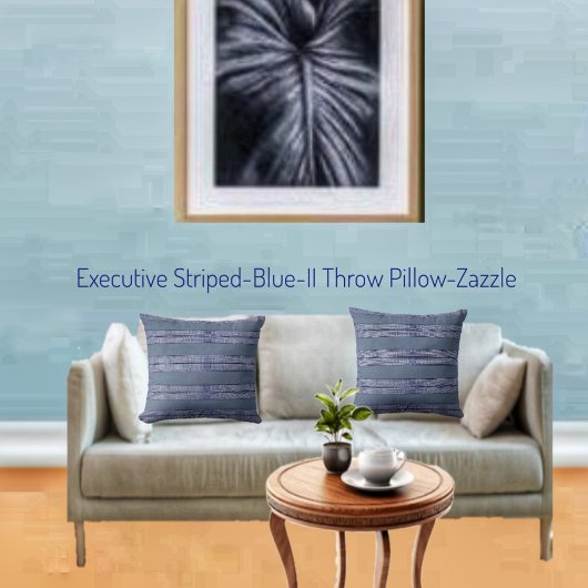 エグゼクストライプのティブブルーII クッション