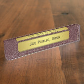 エグゼクティブの金ゴールドの名札の効果 デスクネームプレート (側面)