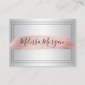 エグゼクティブばら色の金ゴールドホイルの銀のモノグラム 名刺 (正面)