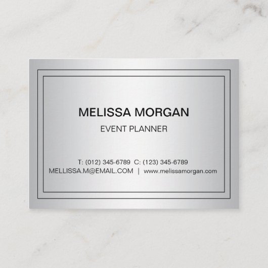 エグゼクティブばら色の金ゴールドホイルの銀のモノグラム 名刺 (裏面)