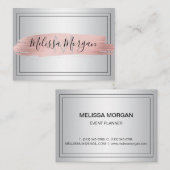 エグゼクティブばら色の金ゴールドホイルの銀のモノグラム 名刺 (正面/裏面)