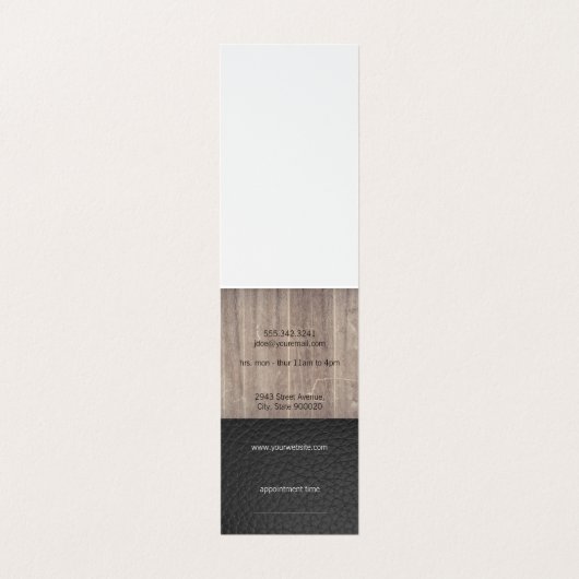 エグゼクティブウッドレザー理容師ブレード 名刺 (内部フラット)