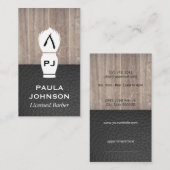 エグゼクティブウッドレザー理容師ブレード 名刺 (正面/裏面)