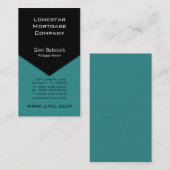 エグゼクティブエッジビジネスカード、ティール（緑がかった色） 名刺 (正面/裏面)