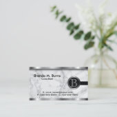 エグゼクティブグレー大理石モノグラム 名刺 (スタンド正面)