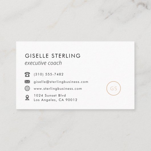 エグゼクティブコーチミニマリストラグジュアリーブラックエレガント 名刺 (裏面)