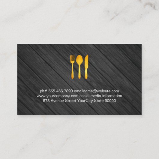 エグゼクティブシェフゴールデンアツウッドトリム 名刺 (裏面)