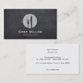 エグゼクティブシェフシャルボードフォーク&ナイフケータリング 名刺 (正面/裏面)