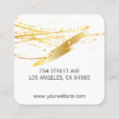 エグゼクティブシェフハットとナイフ スクエア名刺 (裏面)