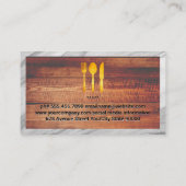 エグゼクティブシェフハット | 木目と大理石枠 名刺 (裏面)