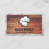 エグゼクティブシェフハット | 木目と大理石枠 名刺 (正面)