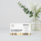 エグゼクティブシェフハット | 金ゴールド金属トリム 名刺 (スタンド正面)