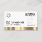 エグゼクティブシェフハット | 金ゴールド金属トリム 名刺 (正面)