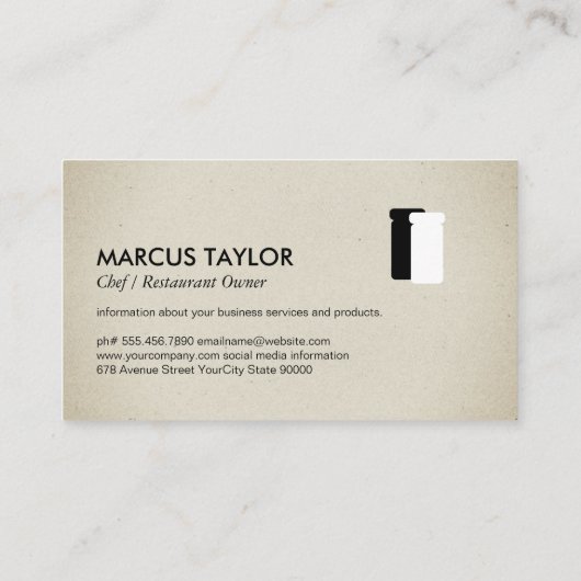 エグゼクティブシェフレストランオーナー 名刺 (裏面)