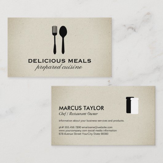 エグゼクティブシェフレストランオーナー 名刺 (正面/裏面)