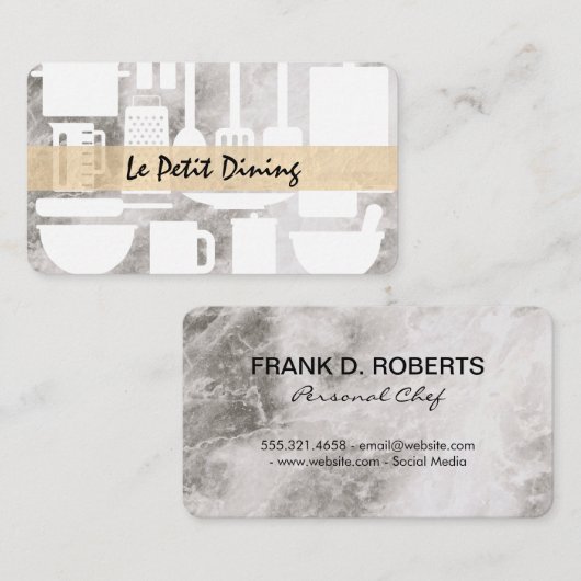 エグゼクティブシェフ大理石器 名刺 (正面/裏面)